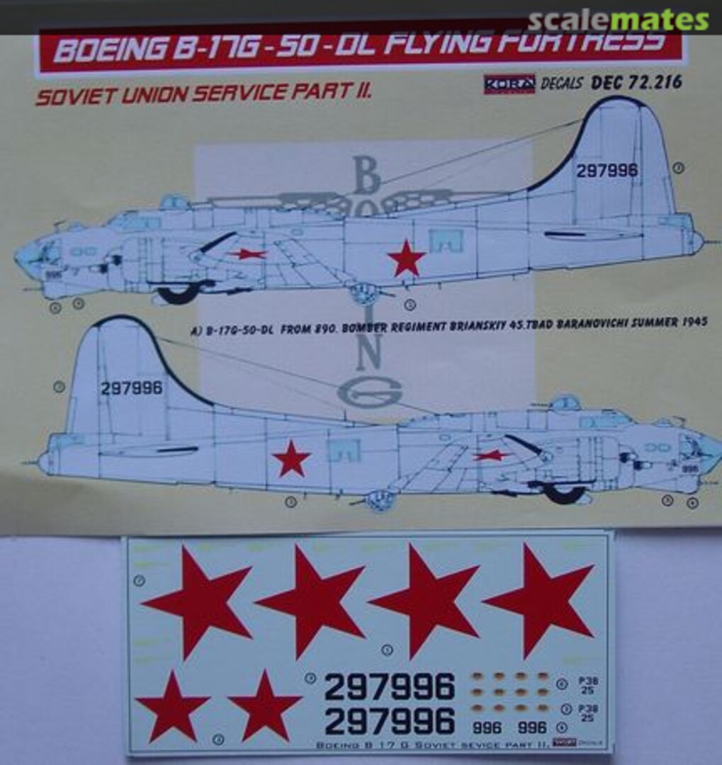 Boxart Boeing B-17G-50-DL Flying Fortress DEC72216 Kora Models Boxart Boeing B-17G-50-DL Flying Fortress DEC72216 Kora Models