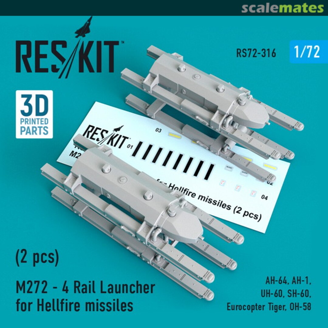 Boxart M272 - 4 Rail Launcher for Hellfire missiles (2 pcs) RS72-0316 ResKit