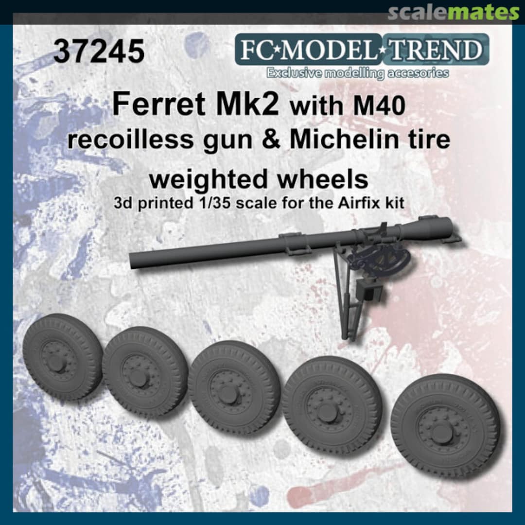 Boxart Ferret Mk.2 with Michelin tires and M20 recoilless rifle 37245 FC Model Trend Boxart Ferret Mk.2 with Michelin tires and M20 recoilless rifle 37245 FC Model Trend