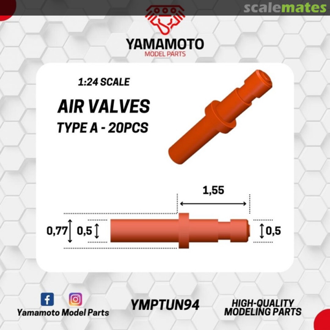 Boxart Yamamoto Air Valves Type A TUN94 Yamamoto Model Parts Boxart Yamamoto Air Valves Type A TUN94 Yamamoto Model Parts