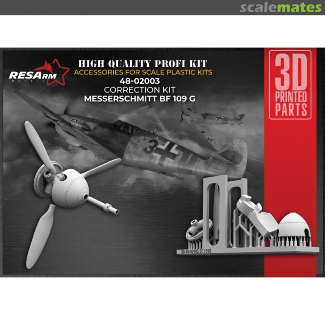Boxart Bf 109G propeller correction kit 48-02003 RESArm Boxart Bf 109G propeller correction kit 48-02003 RESArm