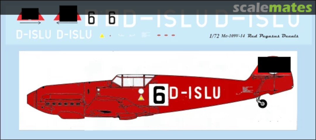 Boxart Messerschmitt Bf 109 V-14 - D-ISLU Ernst Udet 72-RPD-109-01 Draw Decal Boxart Messerschmitt Bf 109 V-14 - D-ISLU Ernst Udet 72-RPD-109-01 Draw Decal