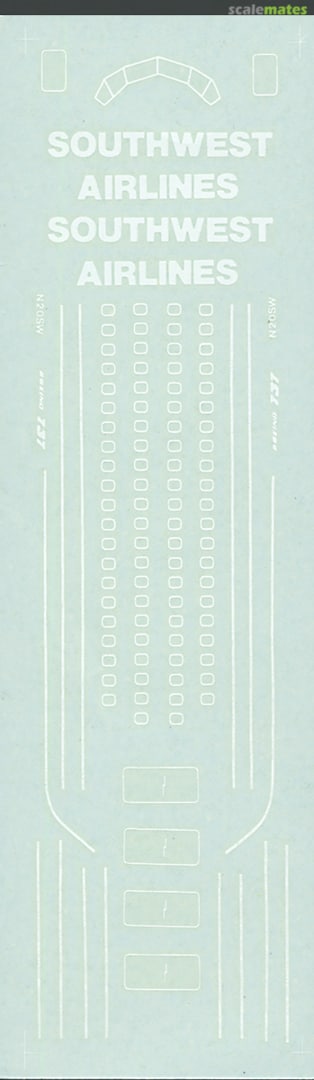 Boxart Boeing 737-200: Southwest Airlines (Original c/s) 02 Fowler Aviation Decals Boxart Boeing 737-200: Southwest Airlines (Original c/s) 02 Fowler Aviation Decals