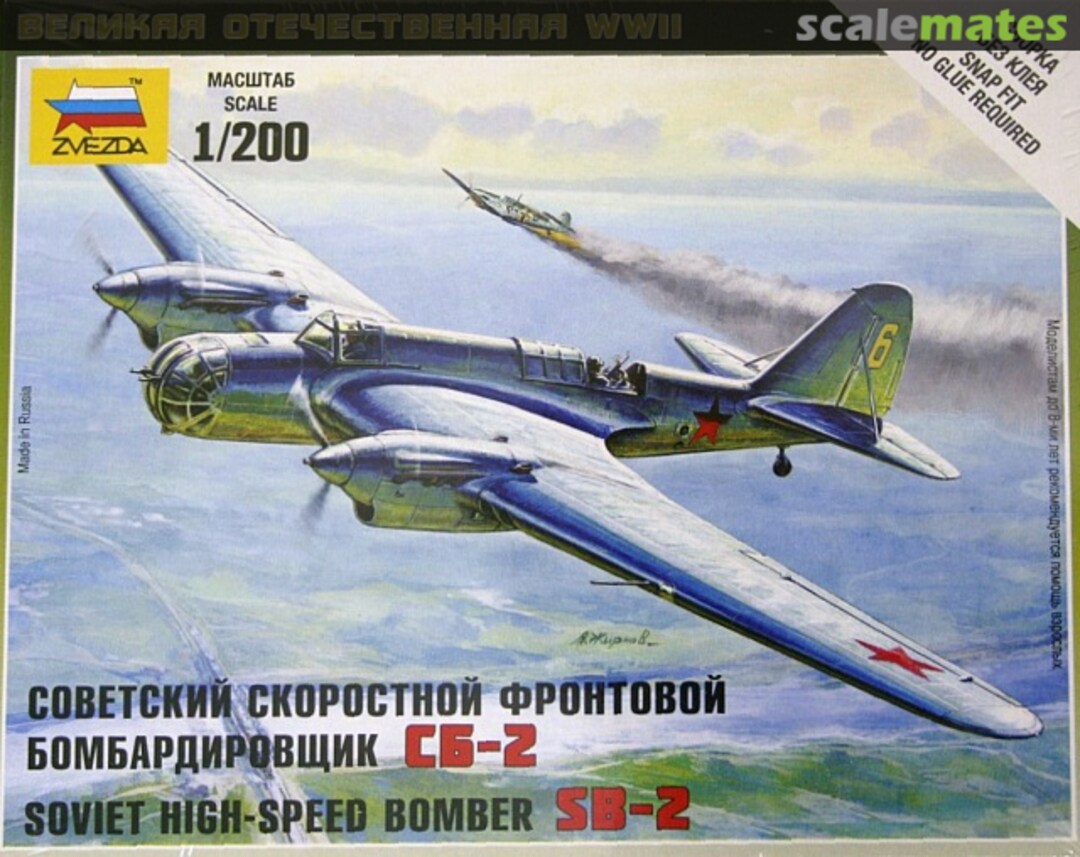Boxart Soviet high-speed bomber SB-2 6185 Zvezda Boxart Soviet high-speed bomber SB-2 6185 Zvezda