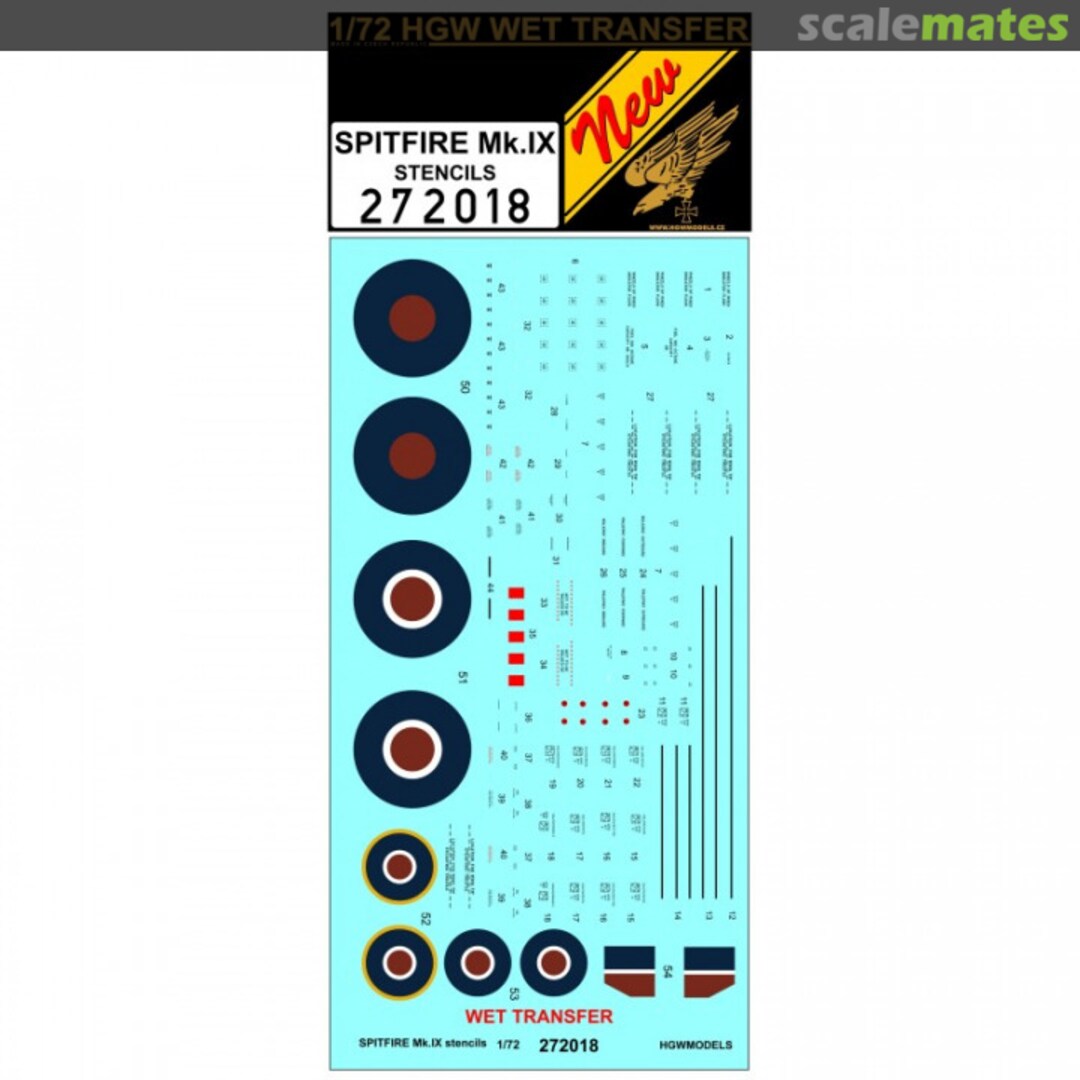 Boxart Spitfire Mk. IX - Stencils 272018 HGW Models
