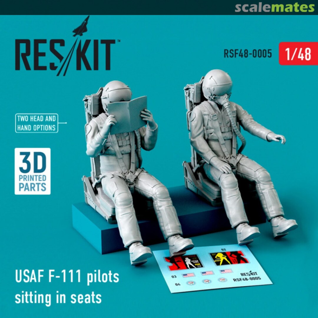 Boxart USAF F-111 pilots sitting in seats (2 pcs.) RSF48-0005 ResKit