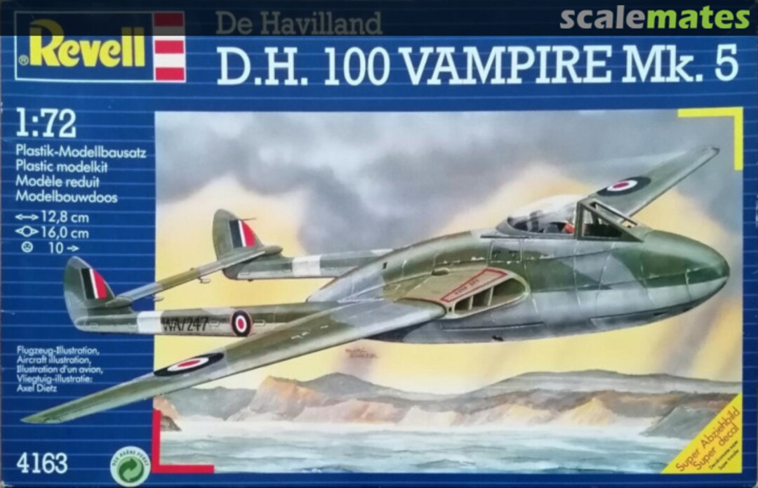 Boxart De Havilland D.H. 100 Vampire Mk. 5 4163 Revell Boxart De Havilland D.H. 100 Vampire Mk. 5 4163 Revell