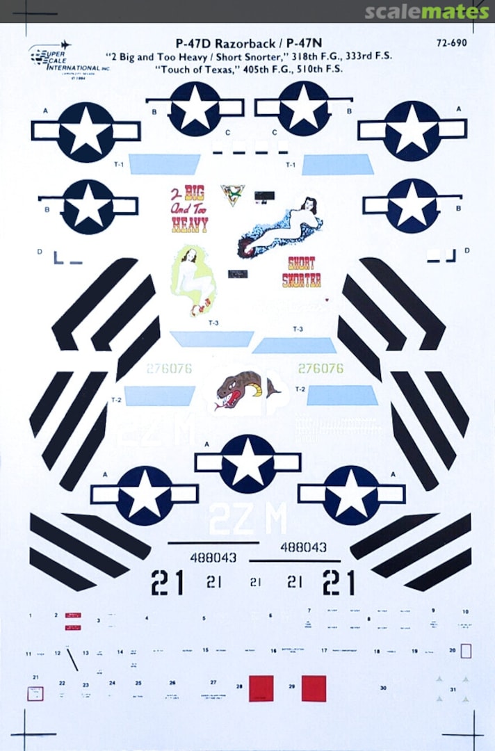 Boxart P-47D Razorback / P-47N 72-690 SuperScale International Boxart P-47D Razorback / P-47N 72-690 SuperScale International