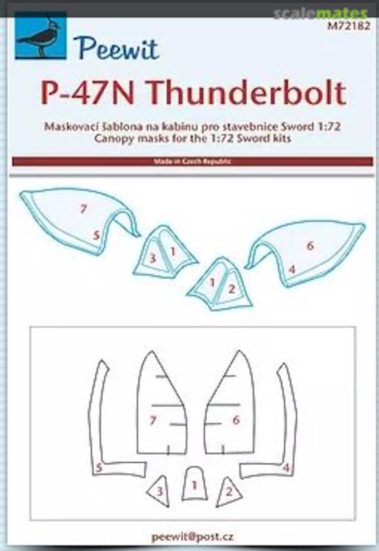 Boxart Canopy Mask: Republic P-47N Thunderbolt M72182 Peewit Boxart Canopy Mask: Republic P-47N Thunderbolt M72182 Peewit