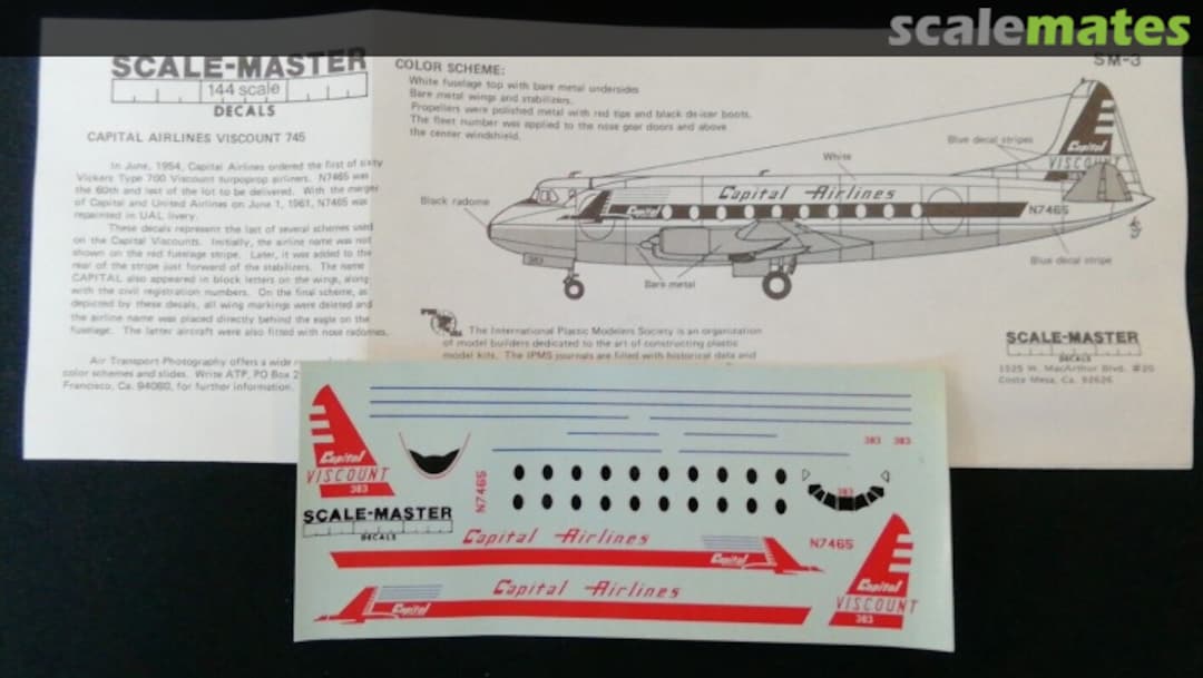 Contents Vickers Viscount: Capital Airlines SM-3 Scale-Master Contents Vickers Viscount: Capital Airlines SM-3 Scale-Master