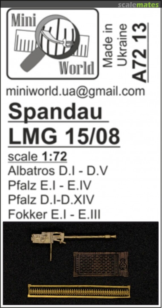 Boxart Spandau LMG 15/08 machine gun A7213 Mini World Boxart Spandau LMG 15/08 machine gun A7213 Mini World