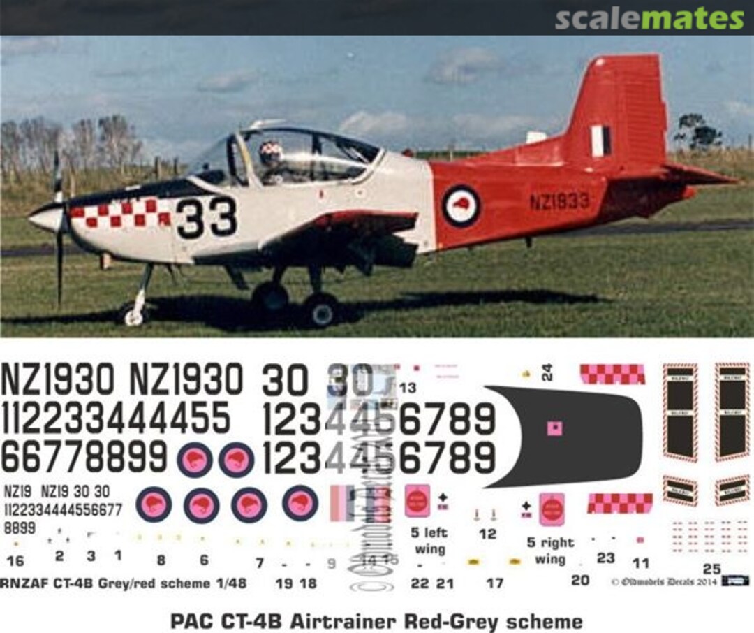 Boxart RNZAF PAC CT-4B Airtrainer original red-grey scheme OMD0369 Oldmodels Decals Boxart RNZAF PAC CT-4B Airtrainer original red-grey scheme OMD0369 Oldmodels Decals