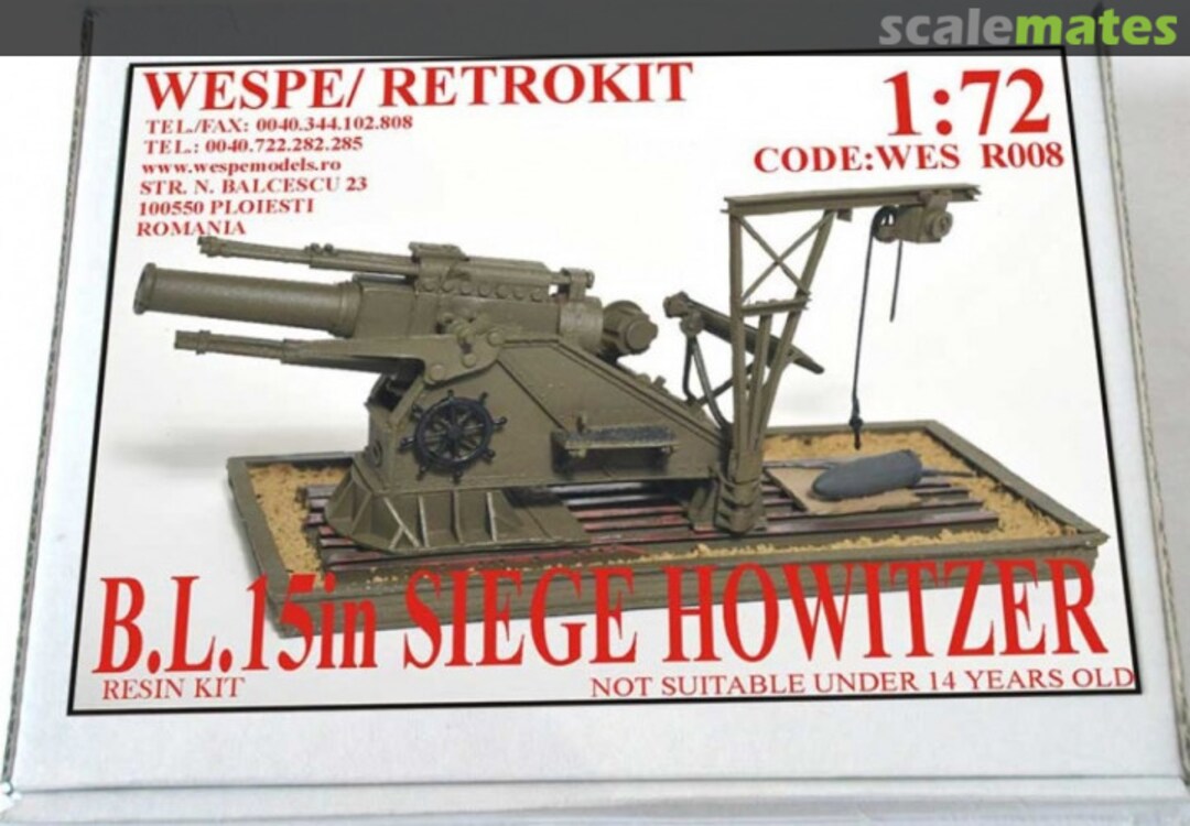 Boxart B.L. 15in Siege Howitzer R008 Wespe Models Boxart B.L. 15in Siege Howitzer R008 Wespe Models