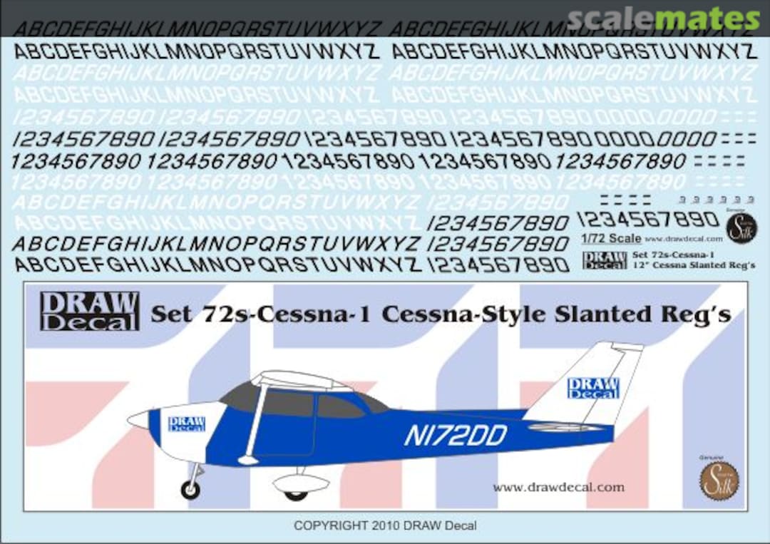 Boxart Cessna-Style Slanted Reg's 72-Cessna-1 Draw Decal Boxart Cessna-Style Slanted Reg's 72-Cessna-1 Draw Decal