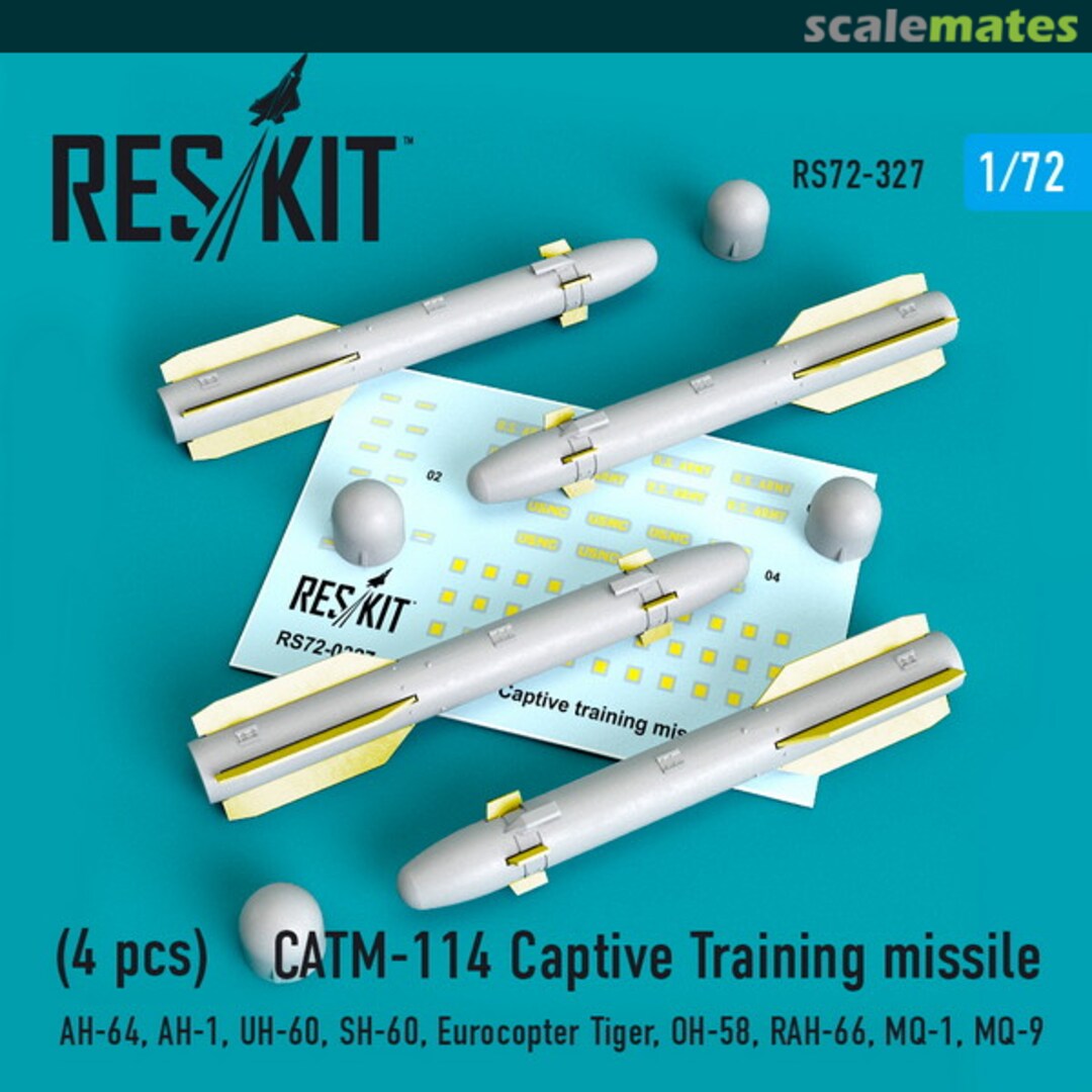 Boxart CATM-114 Captive Training missiles (4 pcs) RS72-0327 ResKit Boxart CATM-114 Captive Training missiles (4 pcs) RS72-0327 ResKit