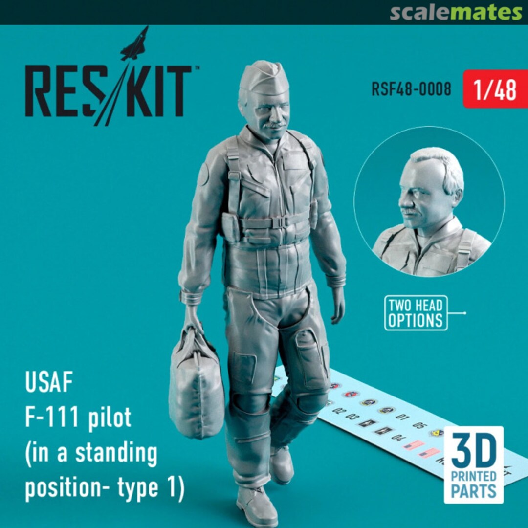 Boxart USAF F-111 pilot (in a standing position- type 1) (3D Printing) RSF48-0008 ResKit Boxart USAF F-111 pilot (in a standing position- type 1) (3D Printing) RSF48-0008 ResKit