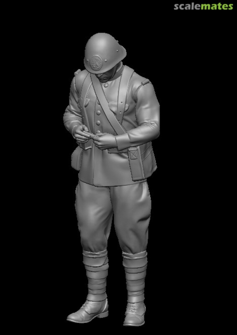 Boxart WW2 Dutch Soldier rolling a cigaret J.W. de Boer modelbouw Boxart WW2 Dutch Soldier rolling a cigaret J.W. de Boer modelbouw