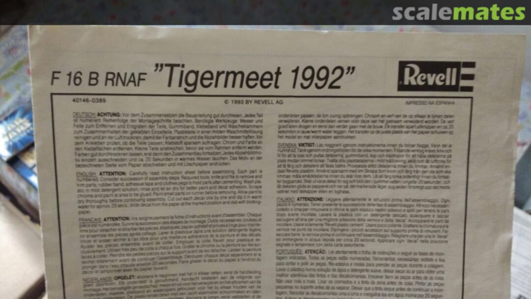 Boxart F 16 B RNAF "Tigermeet 1992" 40146 Revell Boxart F 16 B RNAF "Tigermeet 1992" 40146 Revell