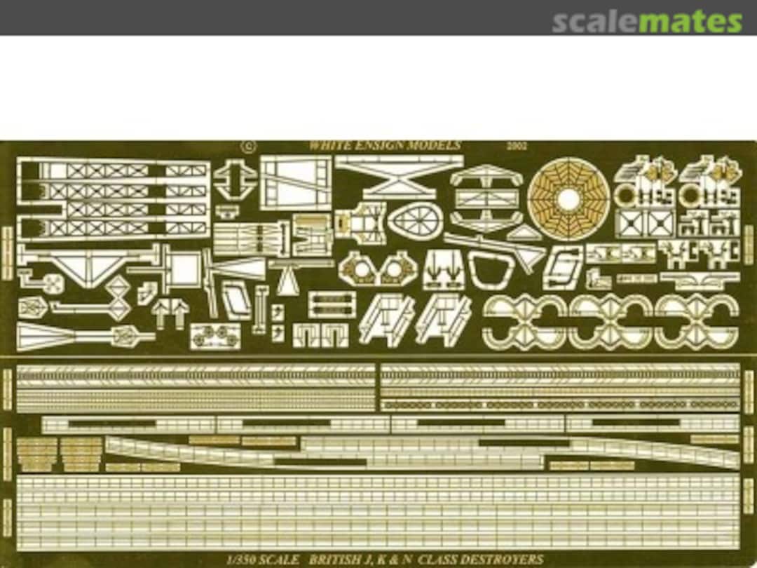 Boxart Royal Navy J/K/N Class Destroyers Detail-up Set (1 Photo-Etched Sheet) PE 35059 White Ensign Models
