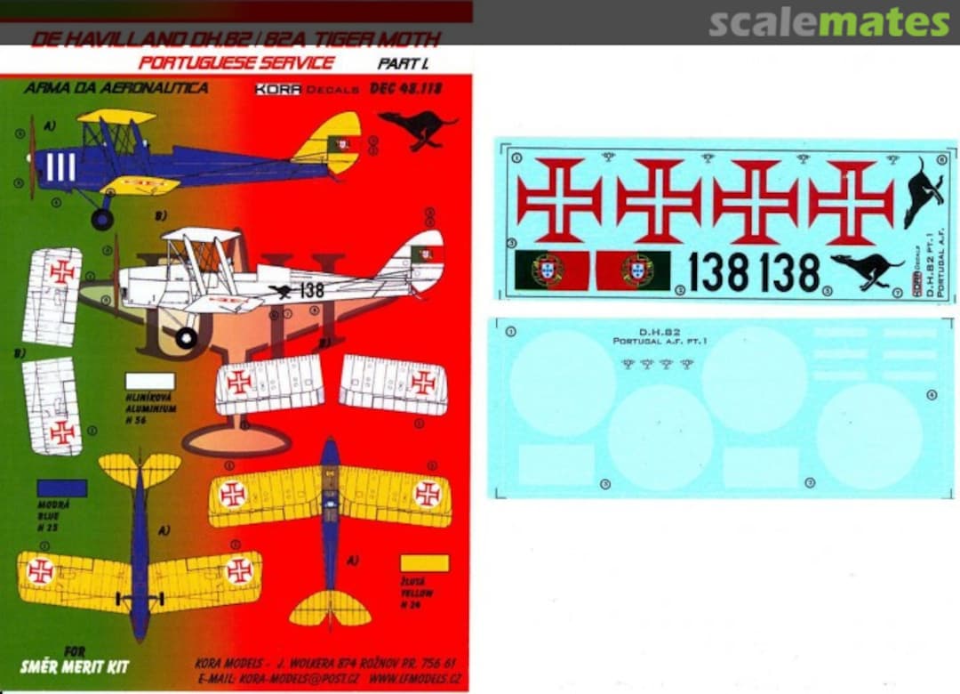 Boxart De Havilland DH82/82A Tiger Moth DEC48.118 Kora Models