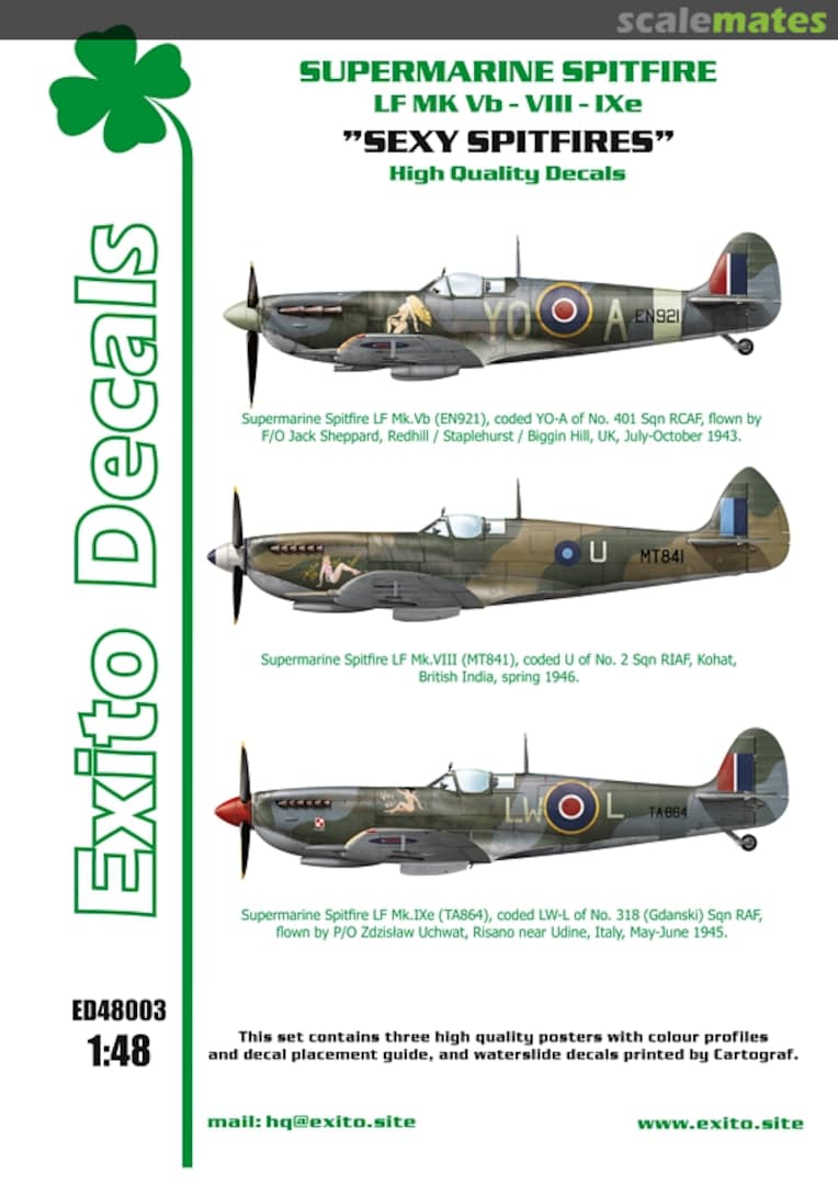 Boxart Supermarine Spitfire LF Mk Vb - VIII - IXe ED48003 Exito Decals