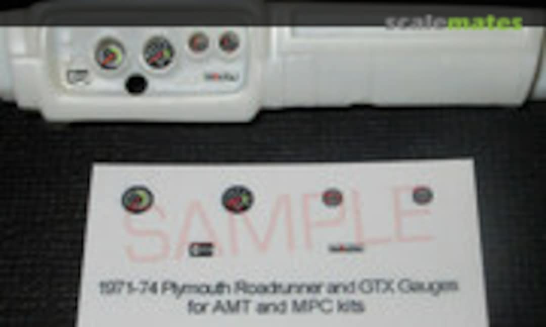 1:25 1971-74 Plymouth Roadrunner and GTX Gauge Faces (Best Model Car Parts )