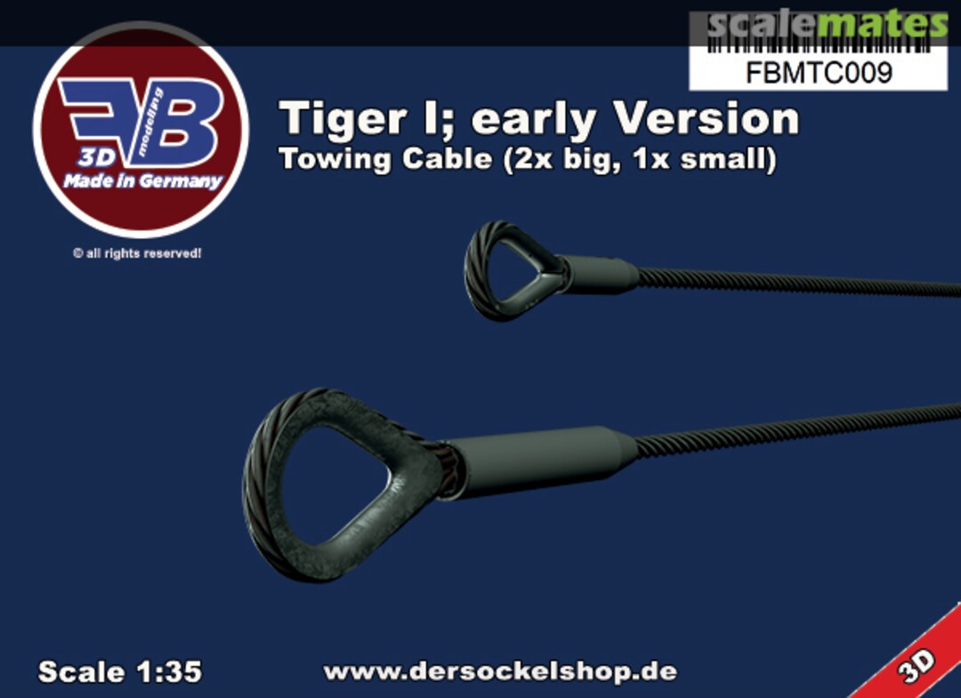 Boxart Tiger I - early Version; Towing Cables FBMTC009 FB Modelling Boxart Tiger I - early Version; Towing Cables FBMTC009 FB Modelling