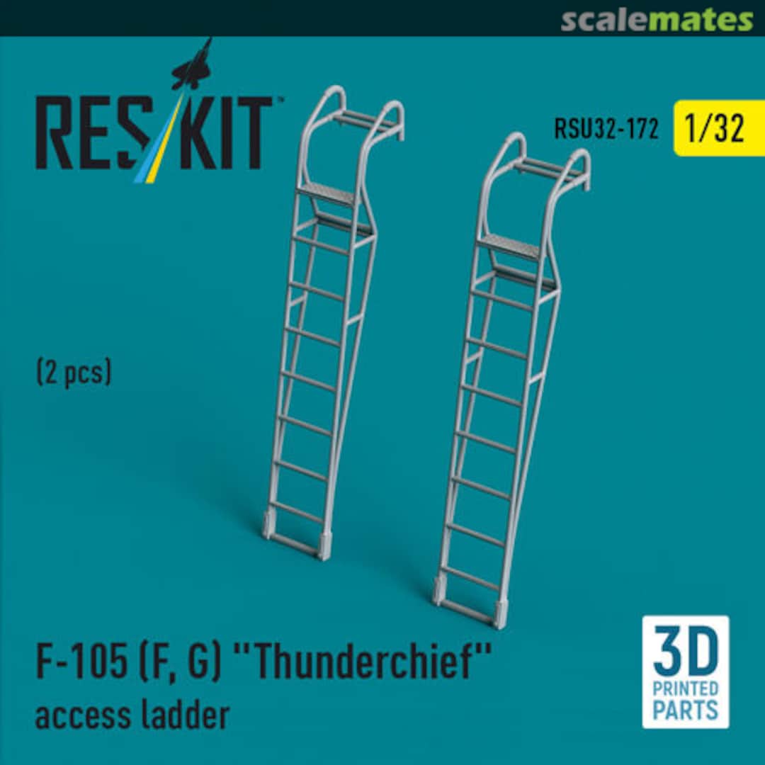 Boxart F-105 (F, G) Thunderchief – access ladders (2 pcs) RSU32-0172 ResKit Boxart F-105 (F, G) Thunderchief – access ladders (2 pcs) RSU32-0172 ResKit