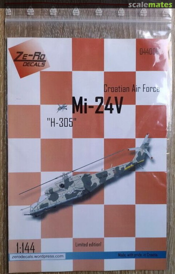 Boxart Croatian Air Force Mi-24V 044006 Ze-Ro Decals Boxart Croatian Air Force Mi-24V 044006 Ze-Ro Decals