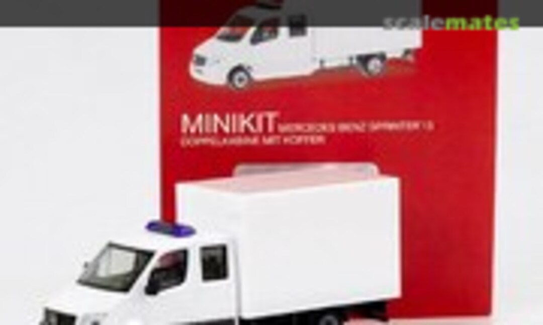 1:87 Minikit: Mercedes-Benz Sprinter '13 Doppelkabine mit Koffer, weiss (Herpa 013666)