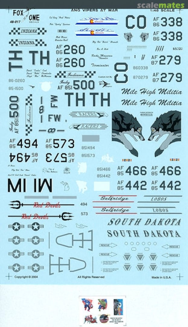 Boxart Air Guard Vipers at War 48-017 Fox One Decals Boxart Air Guard Vipers at War 48-017 Fox One Decals