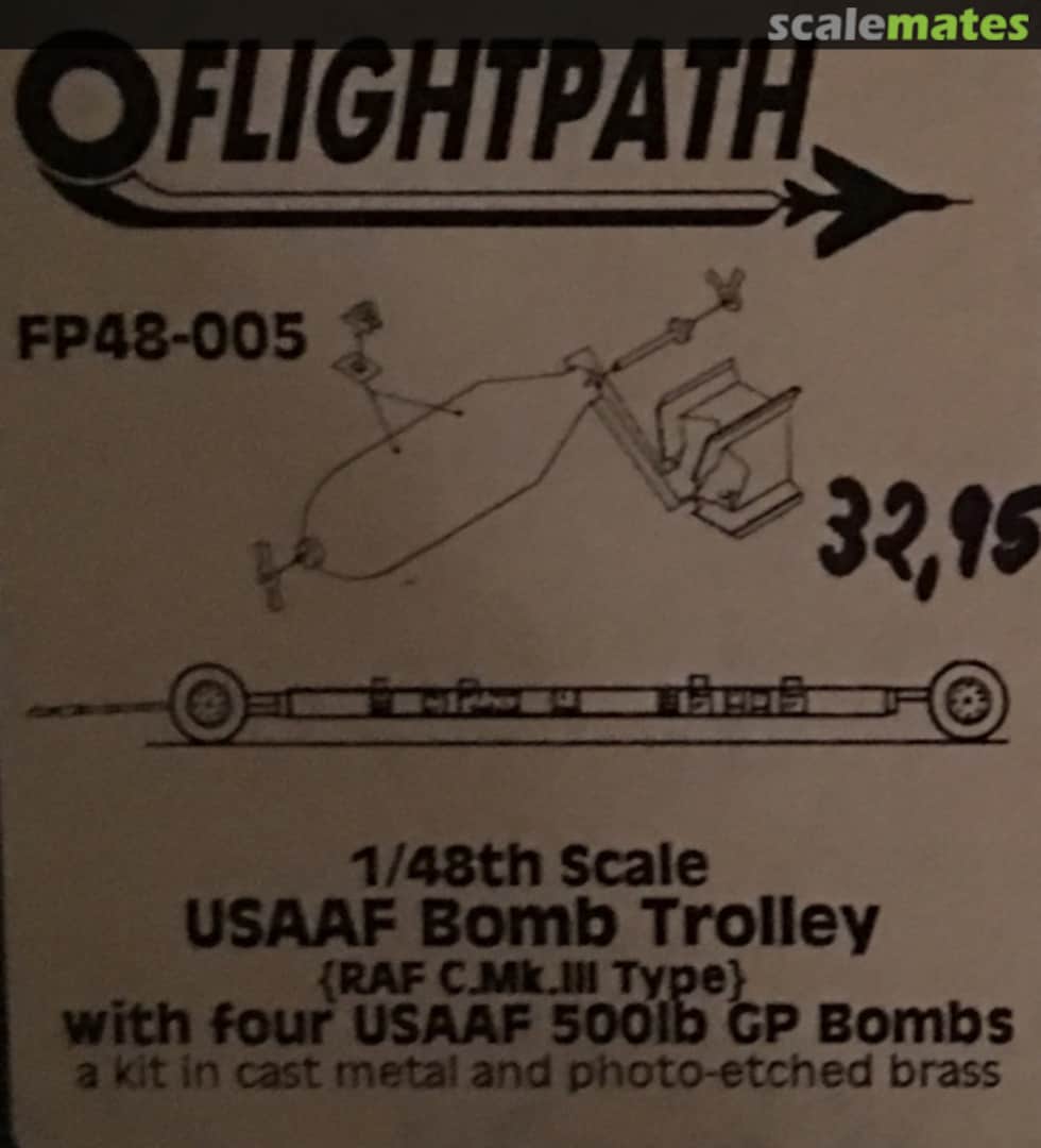 Boxart USAAF Bomb Trolley w. four 500lb GP Bombs FP48-005 Flightpath Boxart USAAF Bomb Trolley w. four 500lb GP Bombs FP48-005 Flightpath
