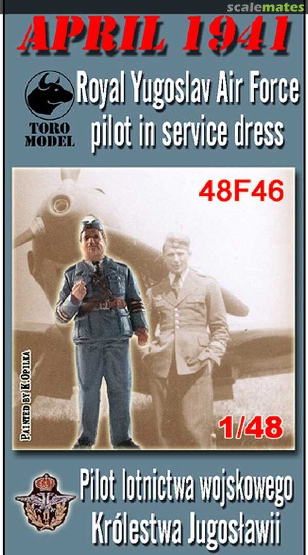 Boxart Royal Yugoslav Air Force pilot in service dress 48F46 ToRo Model Boxart Royal Yugoslav Air Force pilot in service dress 48F46 ToRo Model