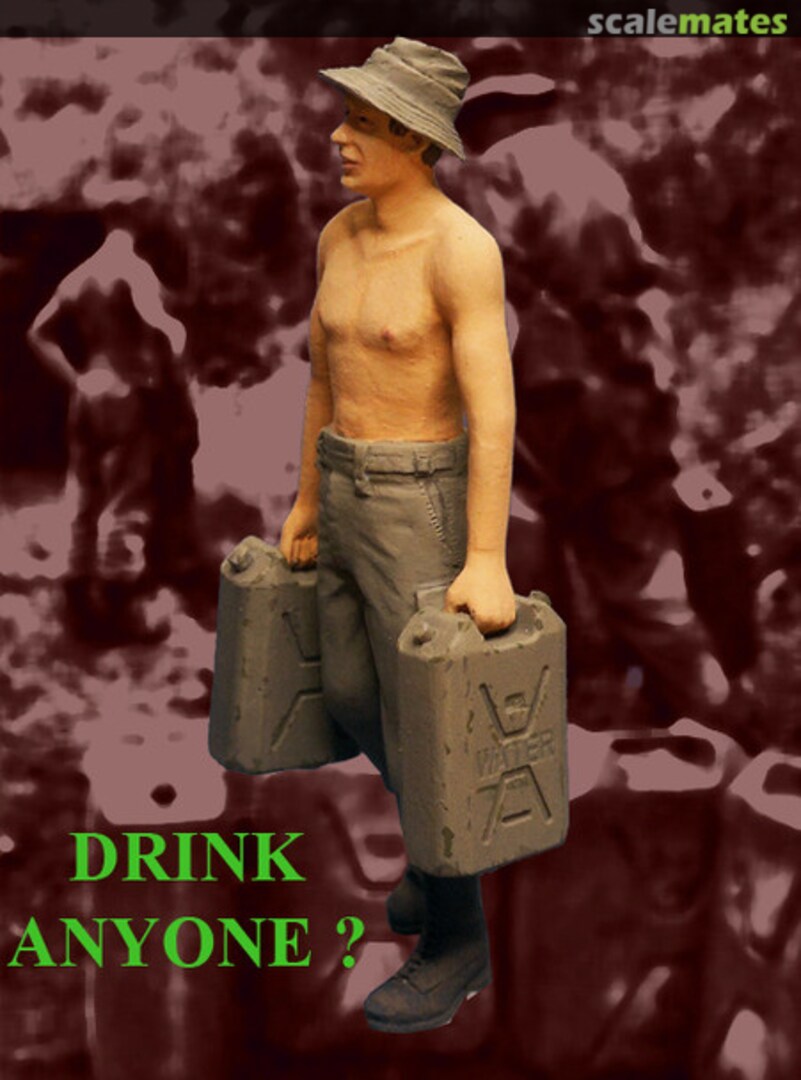 Boxart Water Carrier soldier with jerry cans CS35084 Callsign Models