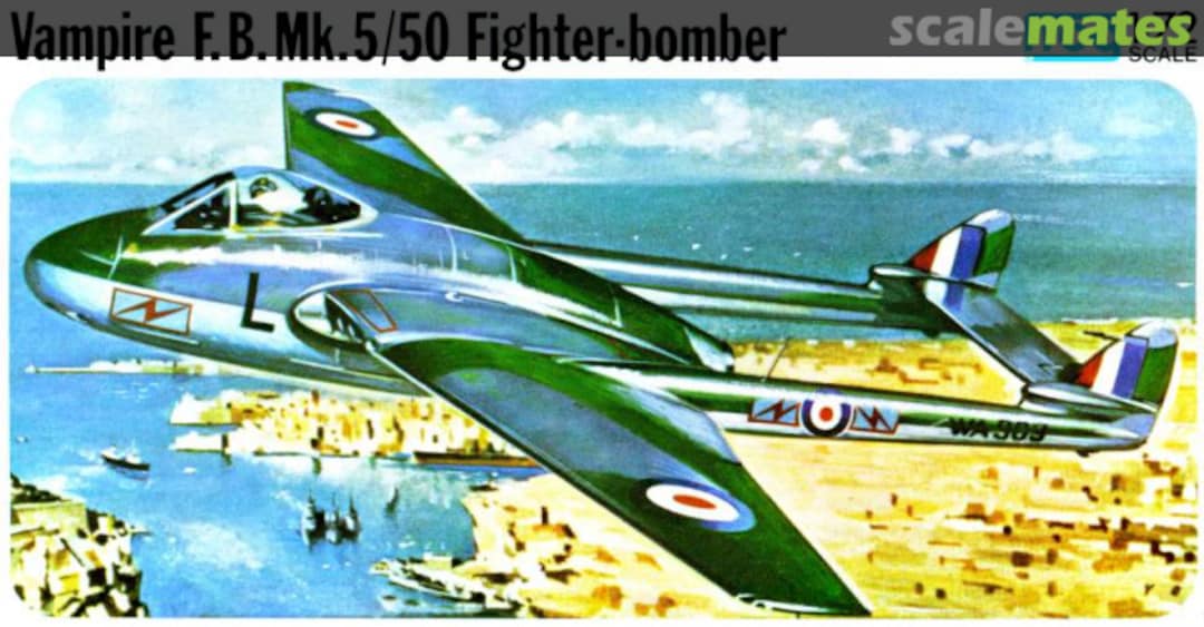Boxart Vampire F.B.Mk.5/50 Fighter-bomber F431 FROG Boxart Vampire F.B.Mk.5/50 Fighter-bomber F431 FROG