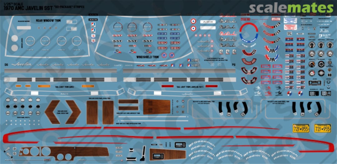 Boxart 1970 AMC Javelin SST(Go-Stripe Package) RKD249 Rays Kits Decals Boxart 1970 AMC Javelin SST(Go-Stripe Package) RKD249 Rays Kits Decals