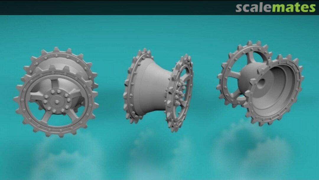 Boxart King Tiger sprocket wheels - type 1 18/43 35041235 EMP3d Boxart King Tiger sprocket wheels - type 1 18/43 35041235 EMP3d