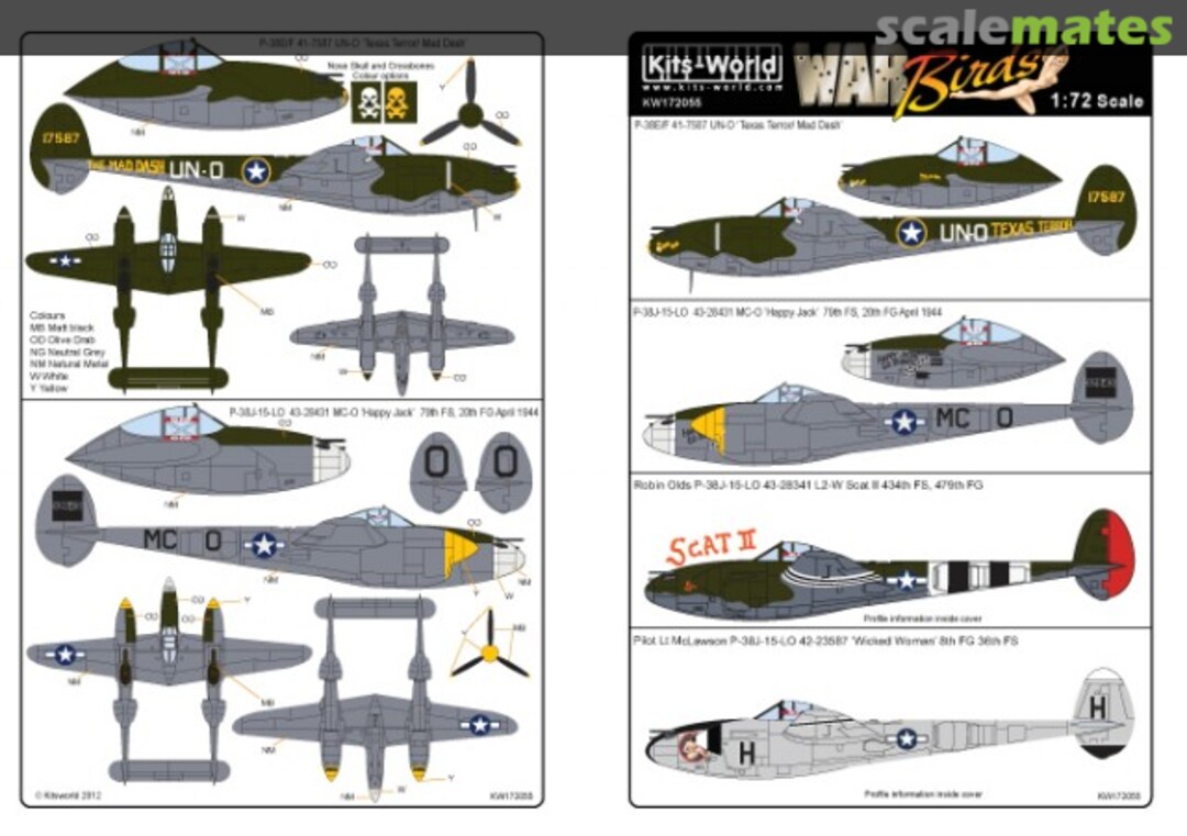 Boxart P-38 Lightnings KW172055 Kits-World Boxart P-38 Lightnings KW172055 Kits-World