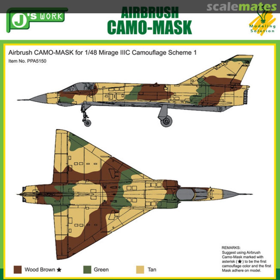 Boxart Airbrush CAMO-MASK Mirage III C Camo Scheme 1 PPA5150 J's Work Boxart Airbrush CAMO-MASK Mirage III C Camo Scheme 1 PPA5150 J's Work