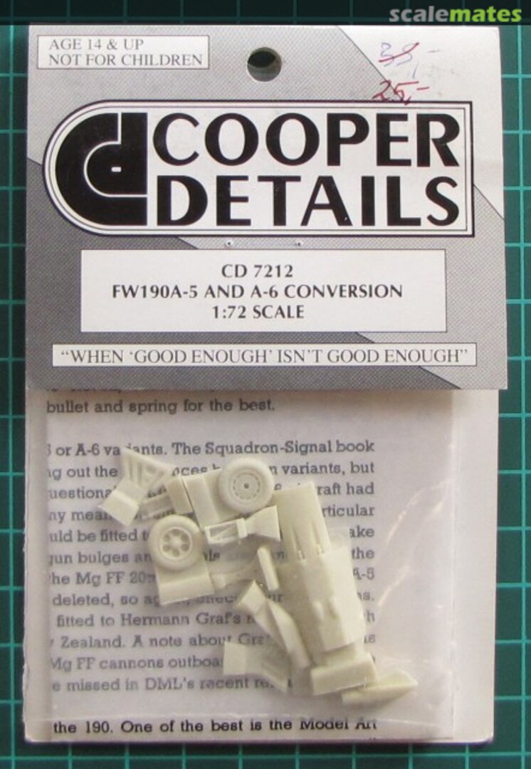 Boxart Focke-Wulf Fw 190 A-5 / A-6 CD7212 Cooper Details Boxart Focke-Wulf Fw 190 A-5 / A-6 CD7212 Cooper Details