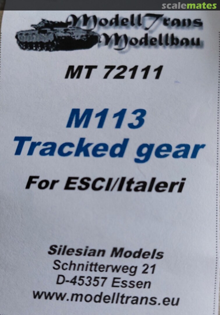 Boxart M113 Tracked gear MT 72111 Modell Trans Modellbau Boxart M113 Tracked gear MT 72111 Modell Trans Modellbau