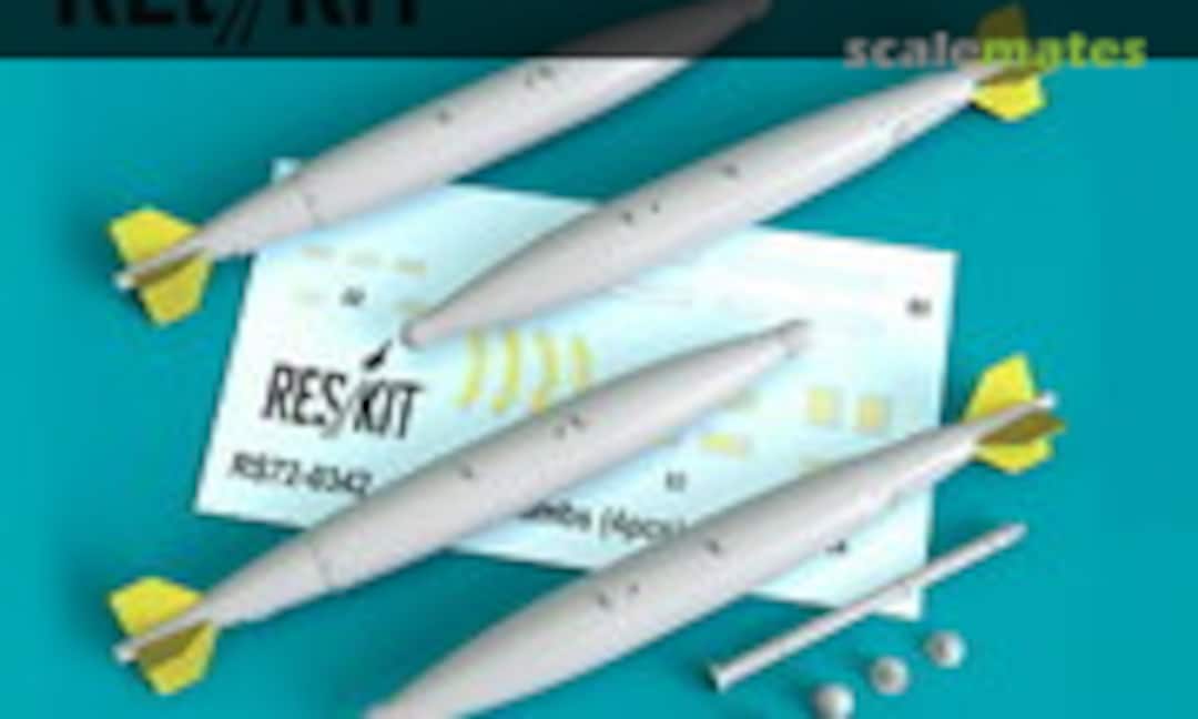 1:72 Mk.82 bombs (4pcs)(F-4, F-5, F-8, F-15, F-16, F-18, A-1, A-4, A-6, A-7, A-10, Kfir) (ResKit RS72-0342) RS72-0342