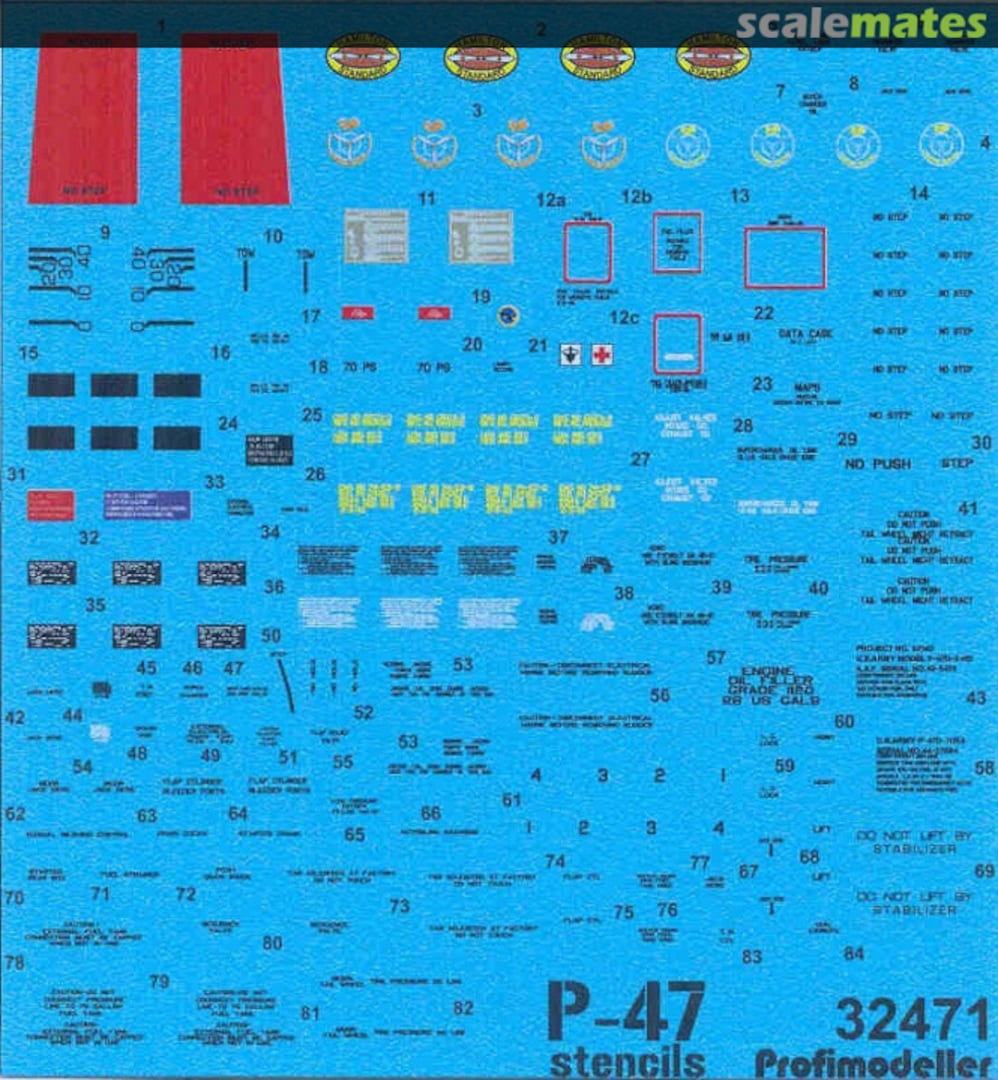 Boxart P-47 universal stencils 32471 Profimodeller Boxart P-47 universal stencils 32471 Profimodeller