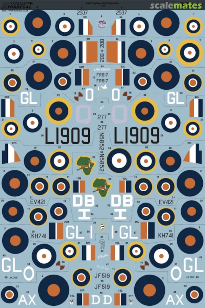 Contents SAAF Fighters WW2 Collection Pt1 X72321 Xtradecal Contents SAAF Fighters WW2 Collection Pt1 X72321 Xtradecal