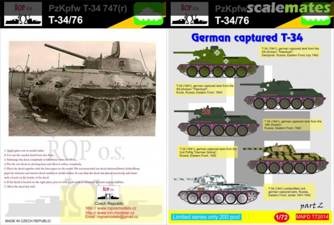 Boxart PZ.KPFW T-34 747(R) - GERMAN CAPTURED T-34 MNFDT72014 ROP o.s. Boxart PZ.KPFW T-34 747(R) - GERMAN CAPTURED T-34 MNFDT72014 ROP o.s.