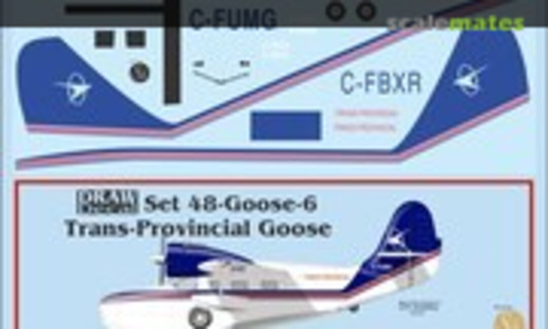 1:48 Trans-Provincial, Blue Grumman Goose (Draw Decal 48-Goose-6) 48-Goose-6