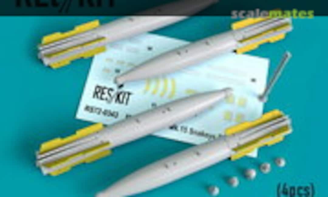 1:72 Mk.82 bombs with Mk.15 Snakeye fins (4pcs) (F-4, F-5, F-8, F-15, F-16, F-18, A-1, A-4, A-6, A-7, A-10, Kfir) (ResKit RS72-0343) RS72-0343