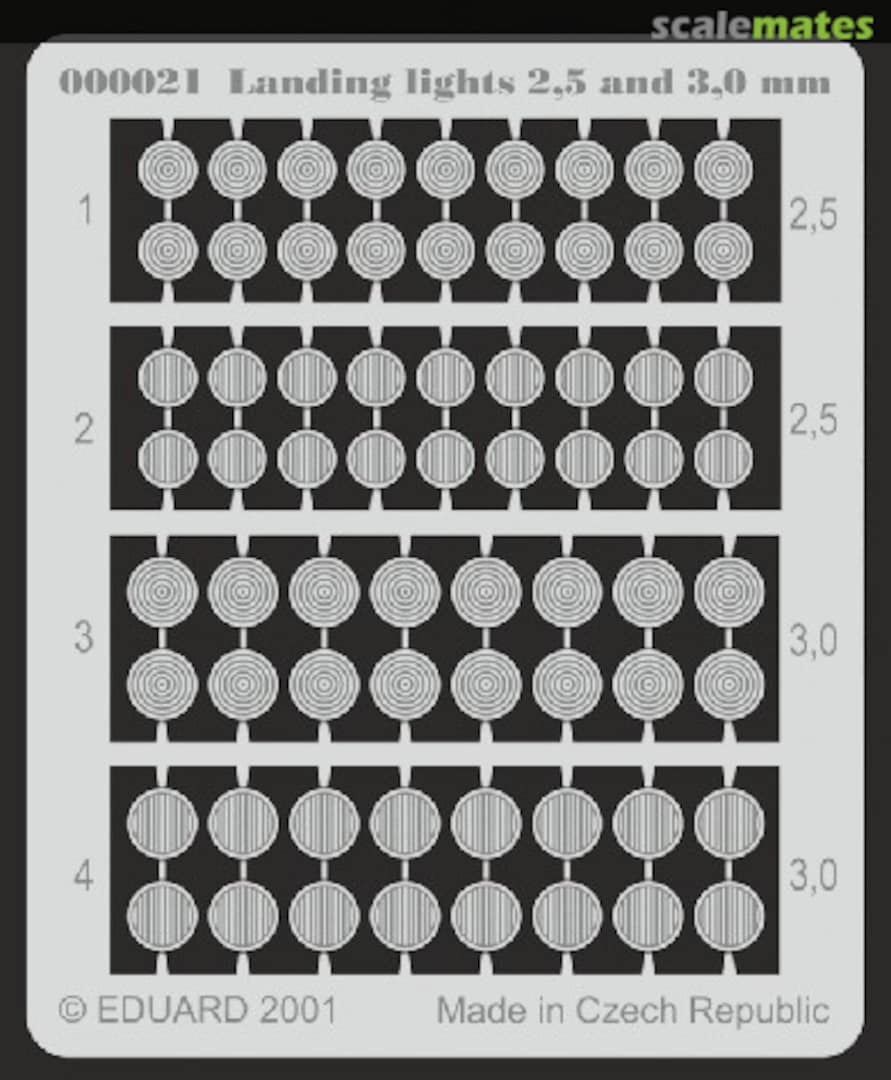 Boxart Landing lights 2,5 & 3mm 00021 Eduard Boxart Landing lights 2,5 & 3mm 00021 Eduard