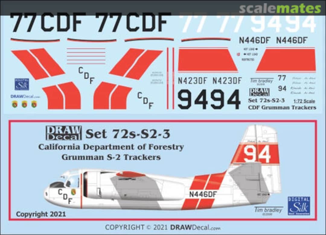 Boxart Grumman S-2 Tracker - CDF Fire Bombers 72-S2-03 Draw Decal