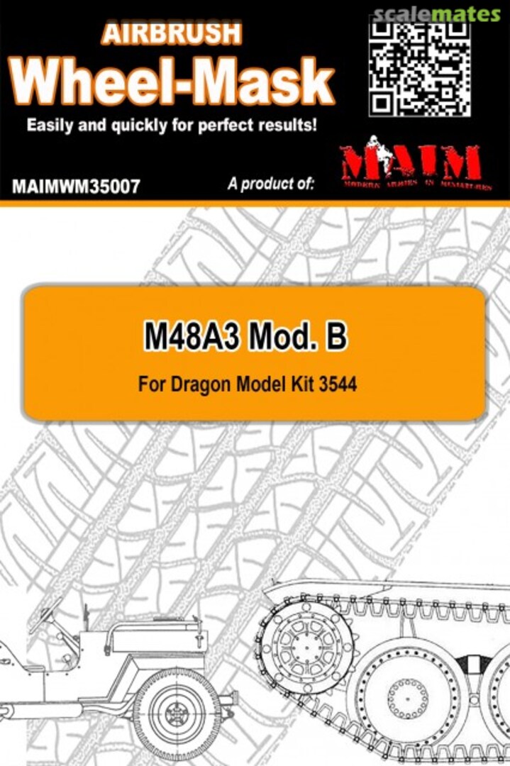 Boxart M48A3 Mod. B - Wheel Mask (Dragon Model 3544) MAIMWM35007 MAiM Boxart M48A3 Mod. B - Wheel Mask (Dragon Model 3544) MAIMWM35007 MAiM